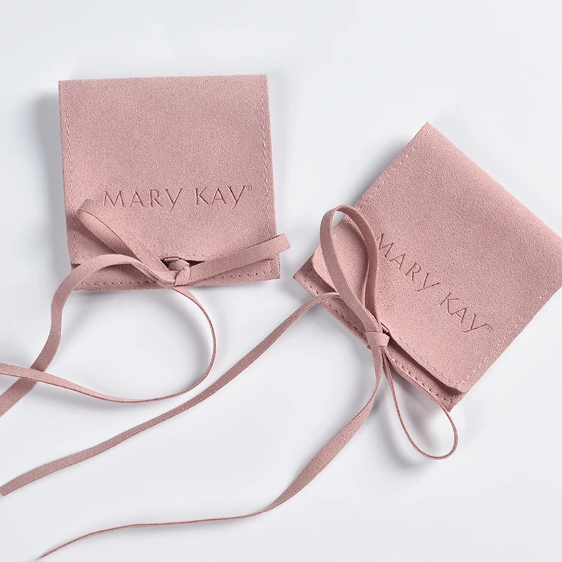 Custom Pink Microfiber Jewelry Packaging Bag Luxury Microfiber Drawstring Pouch With Logo