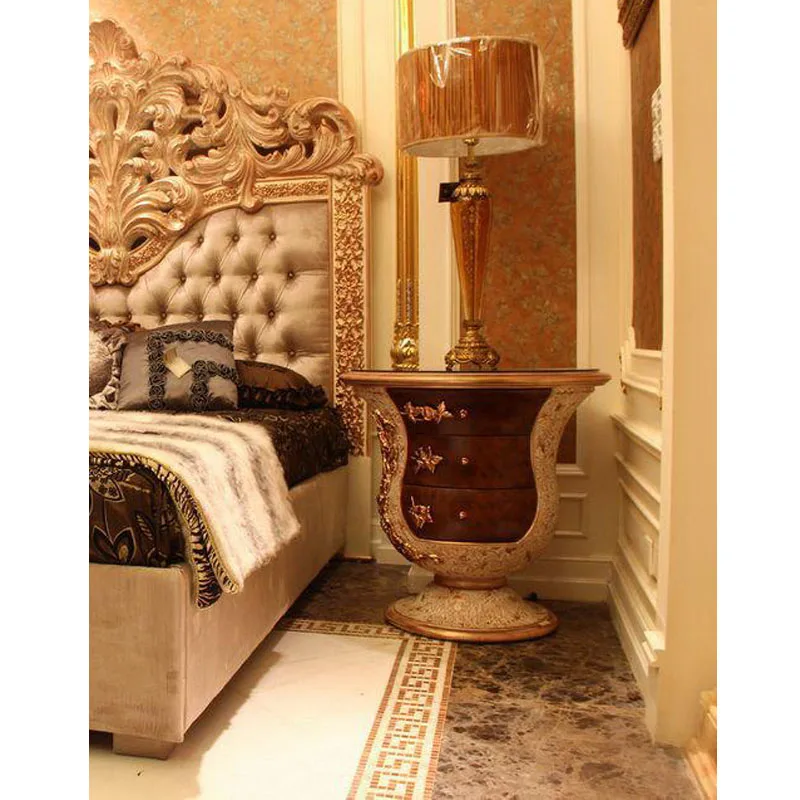 Роскошная королевская итальянская антикварная кровать Rococo резные королевские наборы мебели в стиле барокко для