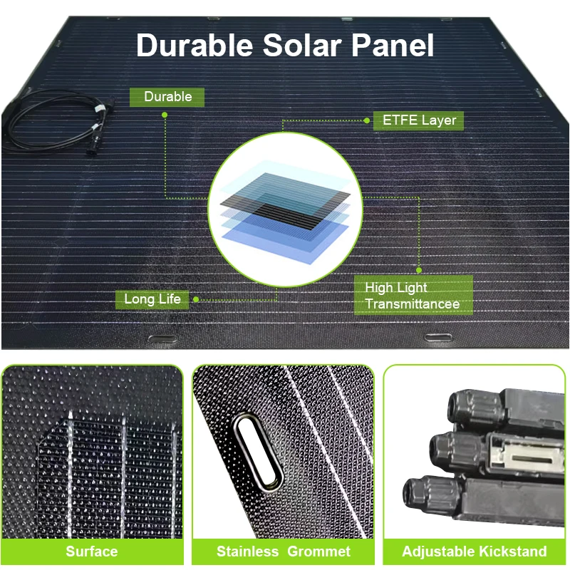Custom Monocrystalline Silicon Flexible Solar Panels 200W/210W Solarx Energie System for Home Use Balkon Plug-in Set for Balcony