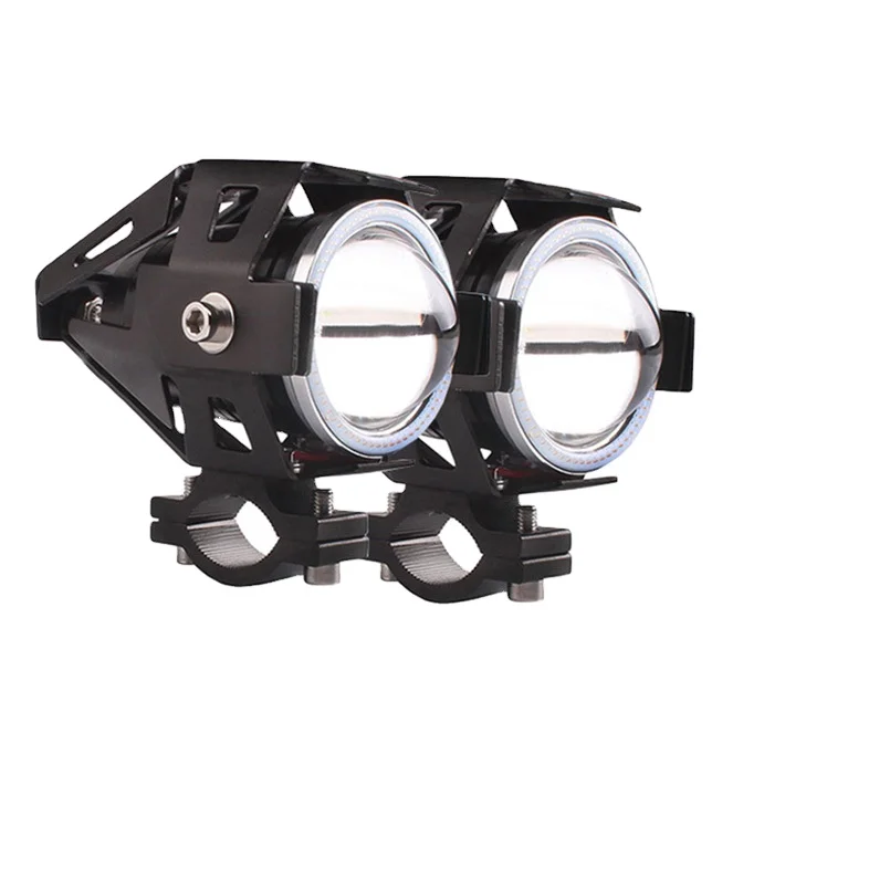 Angel Eye Motorcycle Headlights Led Spot Lights 12v U7 Scooter ATV Motorbike Spotlight Fog Driving Lamp High Low Beam led Light
