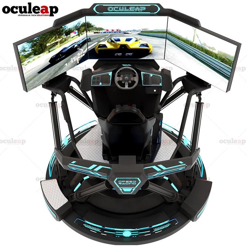 Oculeap VR/AR/MR оборудование 2025 Новый VR игровой автомат 6 DOF скоростной гоночный автомобиль с 3 экраном симулятор