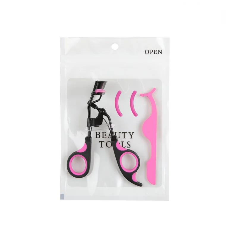 Custom Pink Eyebrow Clip Lash Eyelash Straight Extension Private Label Tweezers Curler Applicator Tools Mini Set