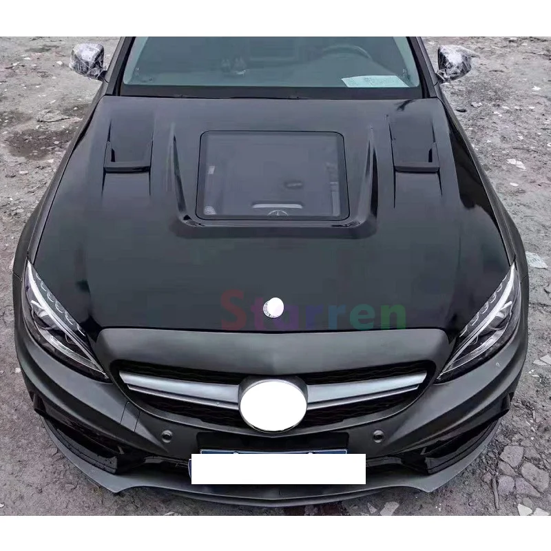 Китайский завод 2014-2022 204 C63 AMG капот из углеродного волокна прозрачный для Mercedes