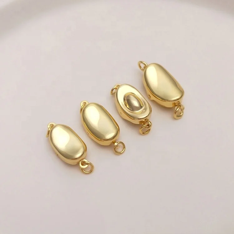 luxury toggle fancy 18k gold plated fashion safety pearl closure clasp Ingot buckle sterling silver clasps for jewelry making