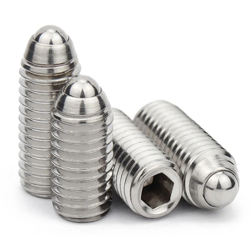 M3 M4 M5 M6 M8 M10 Stainless Steel 304 316 Hex Socket Ball Spring Plunger Headless Ball Point Set Screw