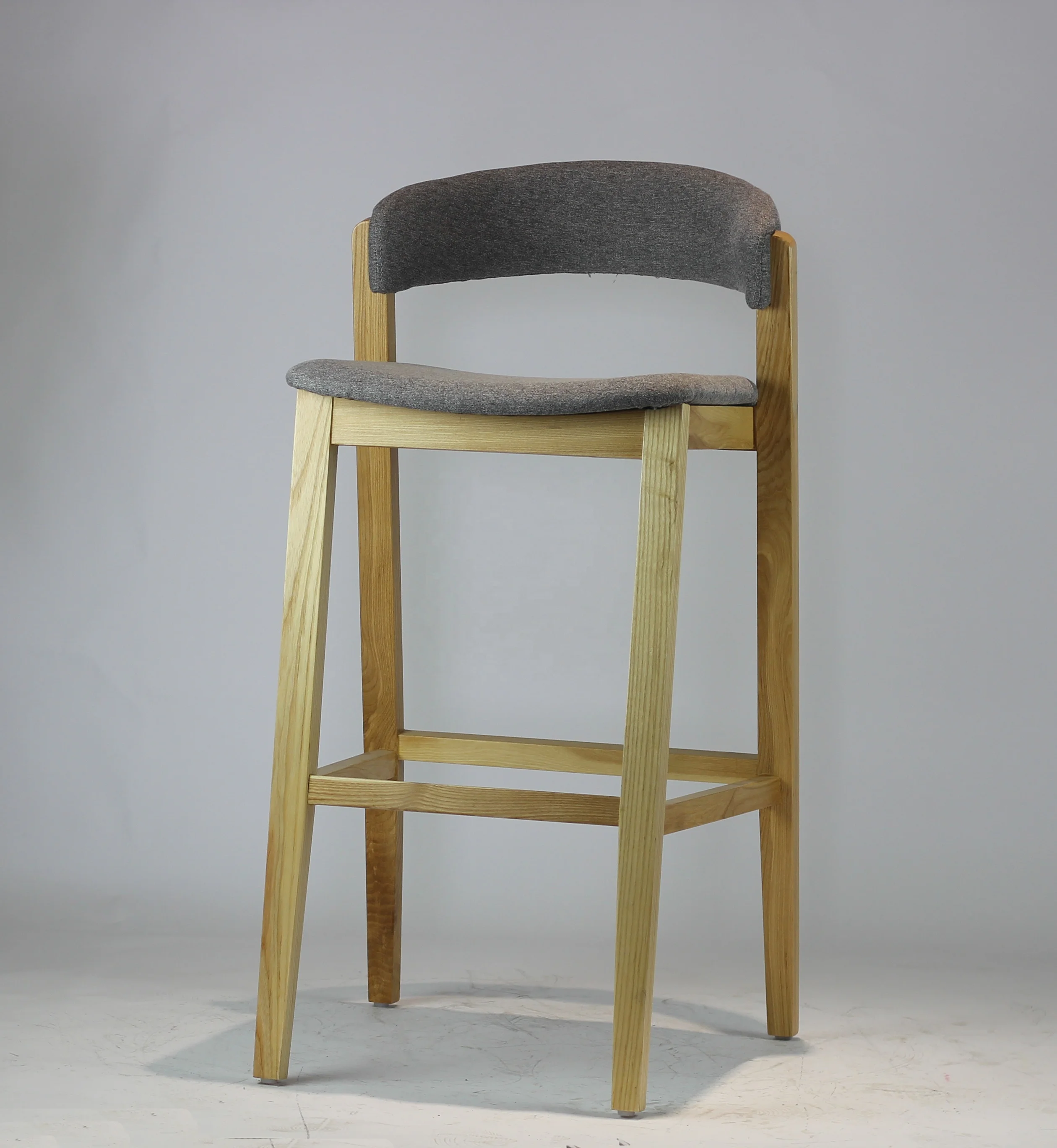 nordic styled kitchen island furniture fabric bar stool with foot stop