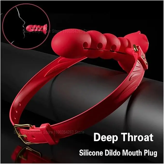 2024 new factory price sm rose love multi-stage mouth ball deep throat plug exercise adjustable entrance length