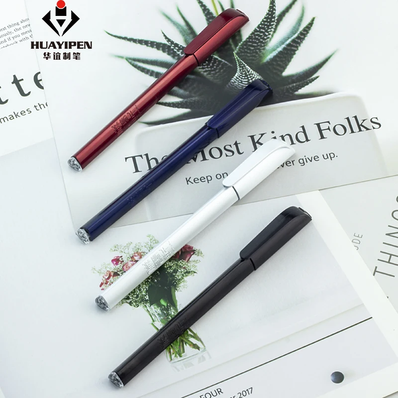 Custom Color Red Blue Plastic Gel Pen with Emboss LOGO for Advertising Free Gift Promotion