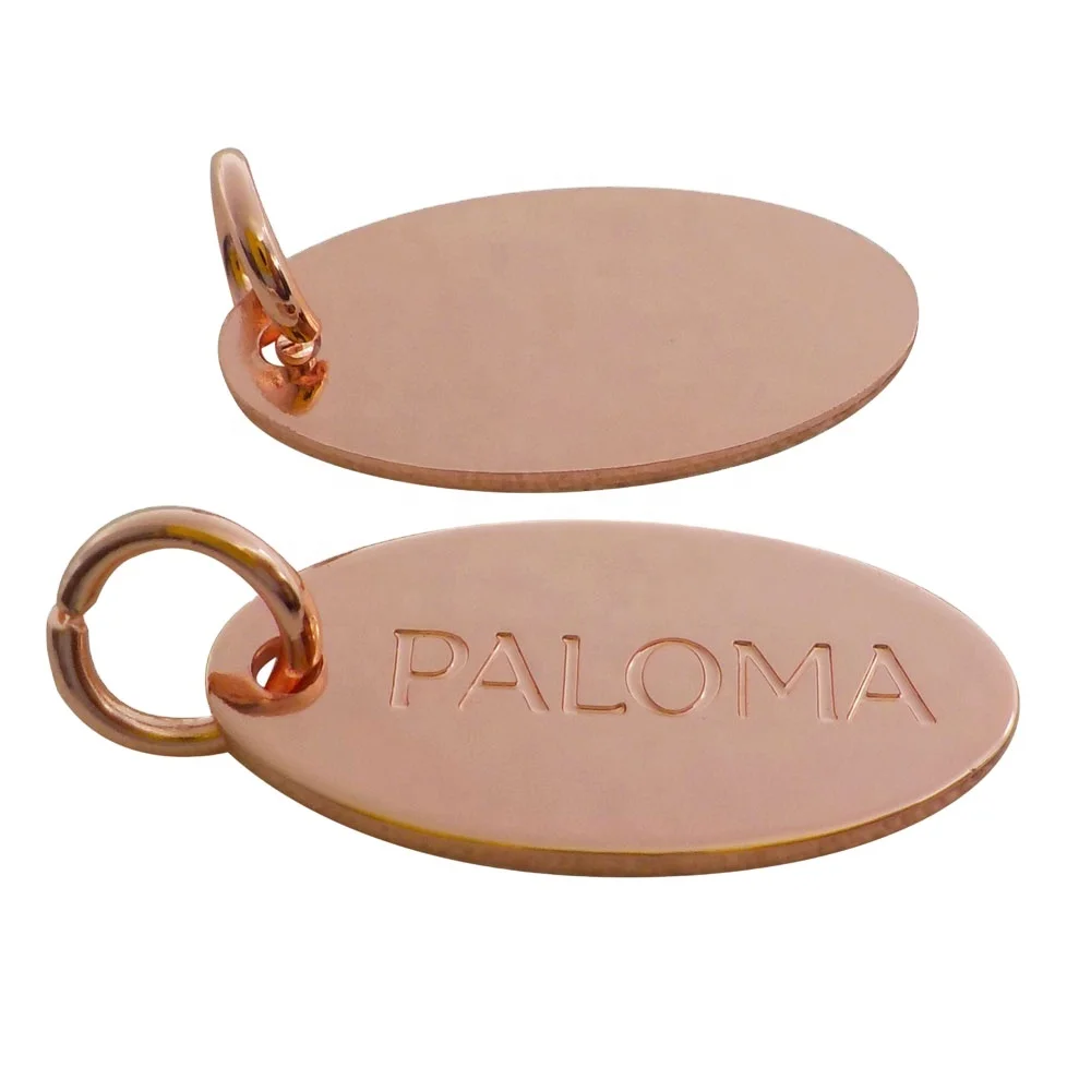 Rose Gold Metal Tags Heart Tag Bead Bracelet in Rose Gold 10-30mm