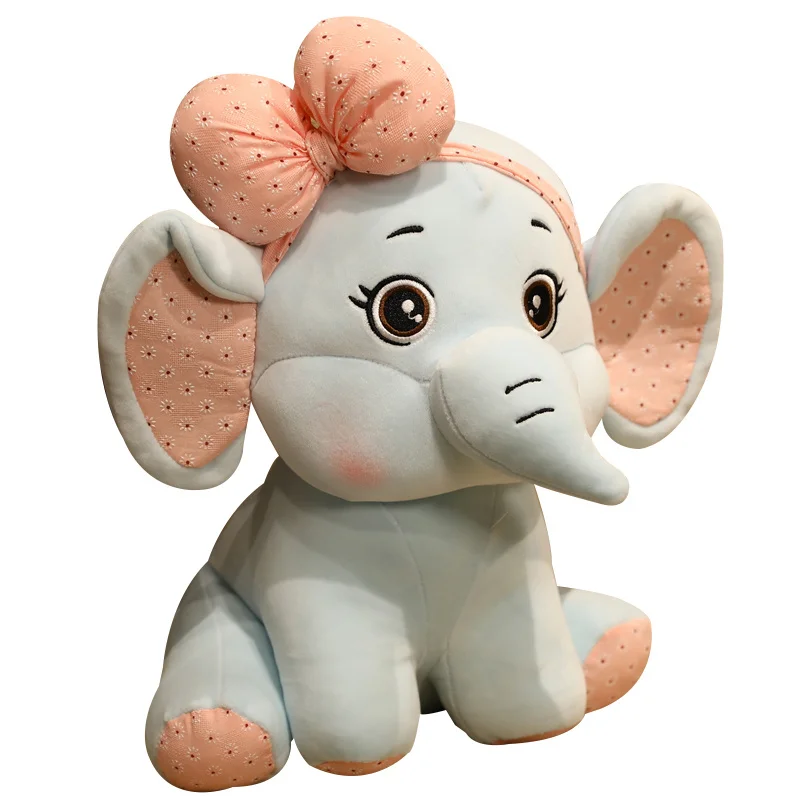 New Cute Comfortable Plush Bowknot Elephant Elephant Stuffed & Plush Toy Animal Super Soft Stuffed Elephant Doll Decoration MX