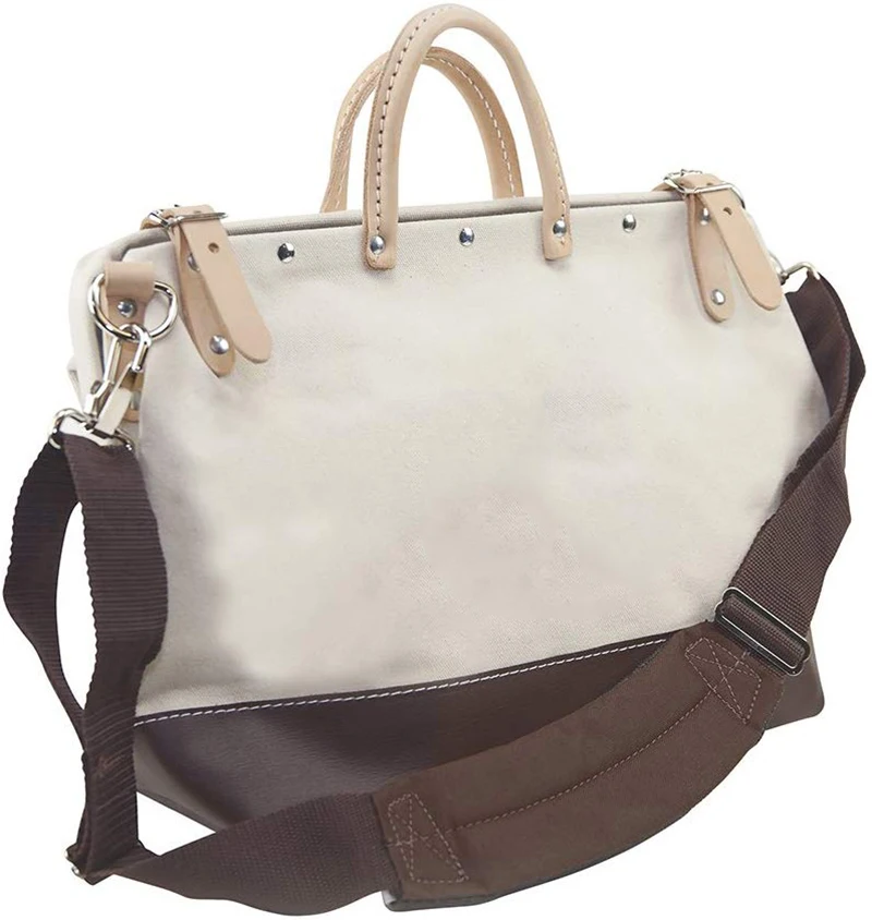 Deluxe canvas leather ladder tool bag