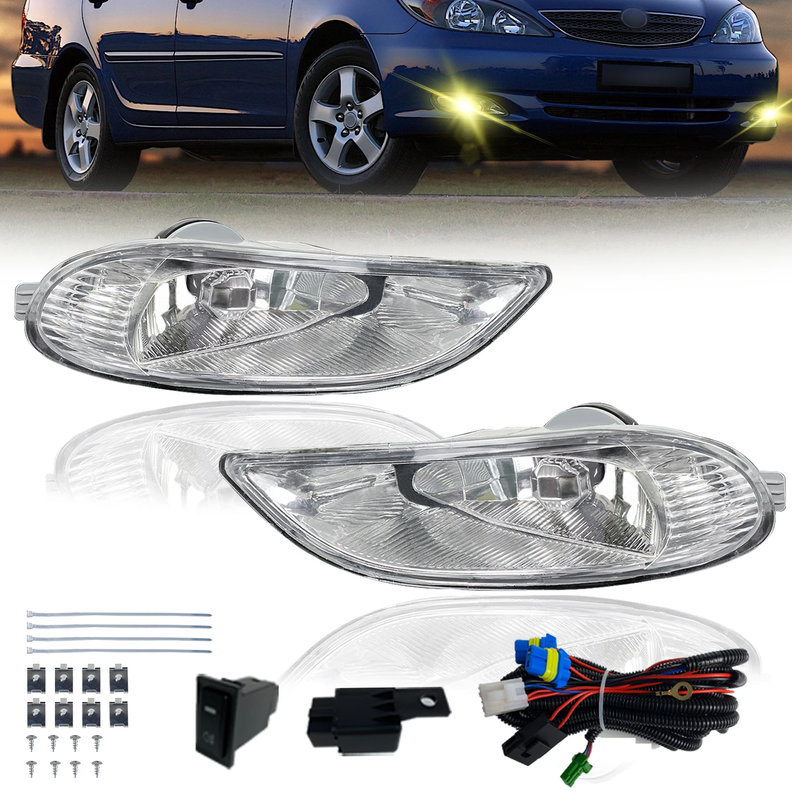 driving halogen fog light for toyota camry 2002-2004/corolla 2005-2008/solara 2002-2003 bumper fog lamp