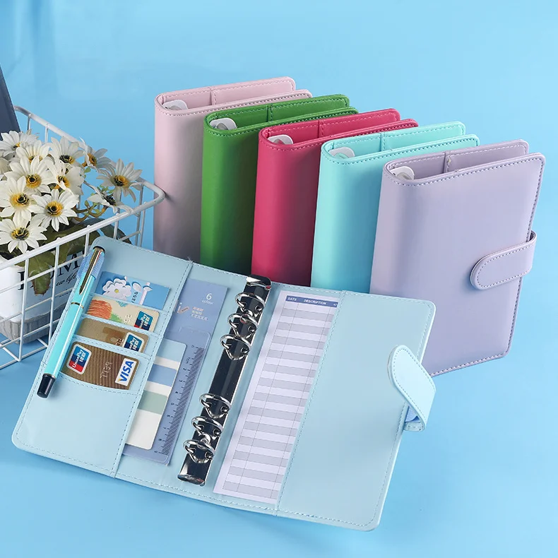 Wholesale PU A6 Budget Binder Set Cash Envelope Budget System Binder Planners With zipper Expense Budget Sheets Label Sticker