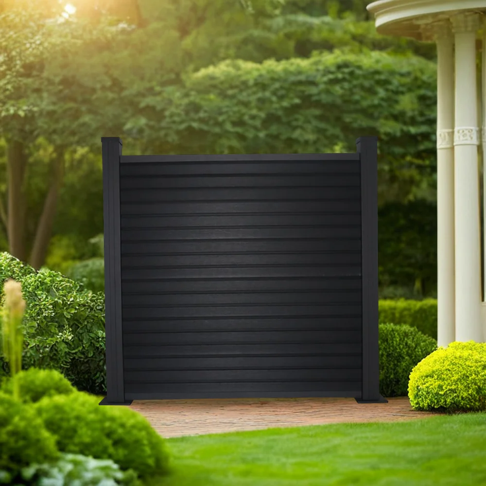 Recommend Co-extrusion WPC Fencing With Aluminum Post Commercial Wood Composite Fence