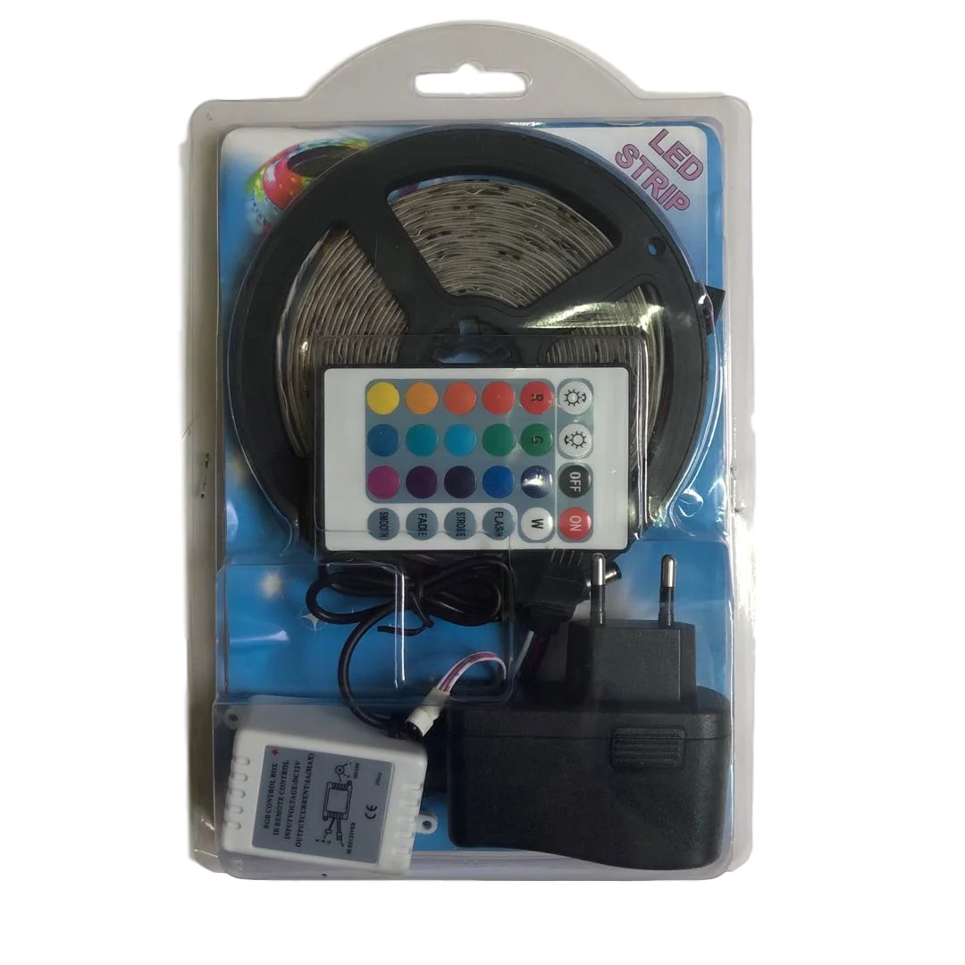 Светодиодная лента 2835RGB, набор световых полос с 24 кнопками, цветная меняющая цвет световая лента для украшения