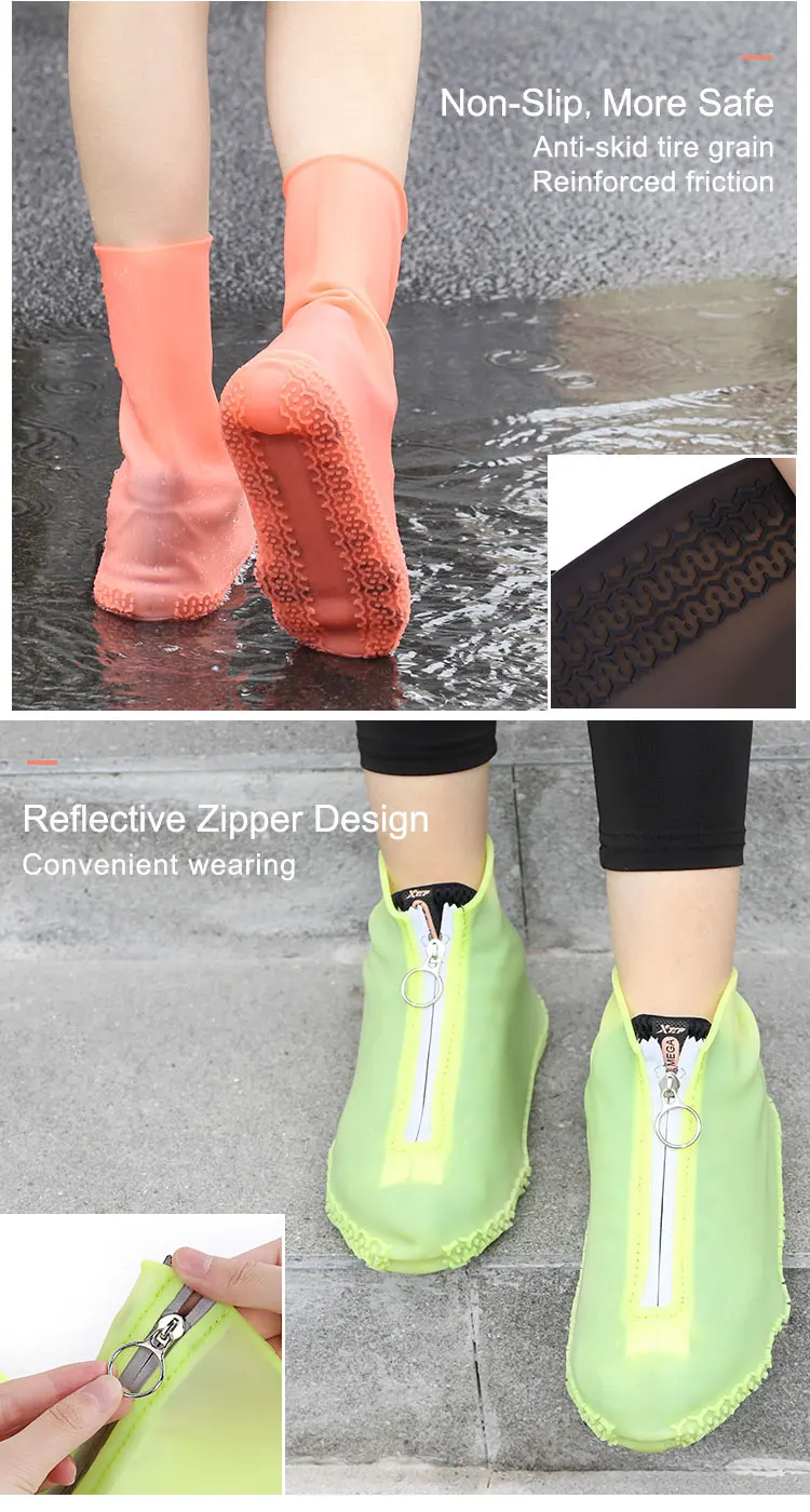 
High Quality Reusable Kids Rain Rain Shoes Cover Anti-Slip Waterproof Boots Silicone Overshoes 