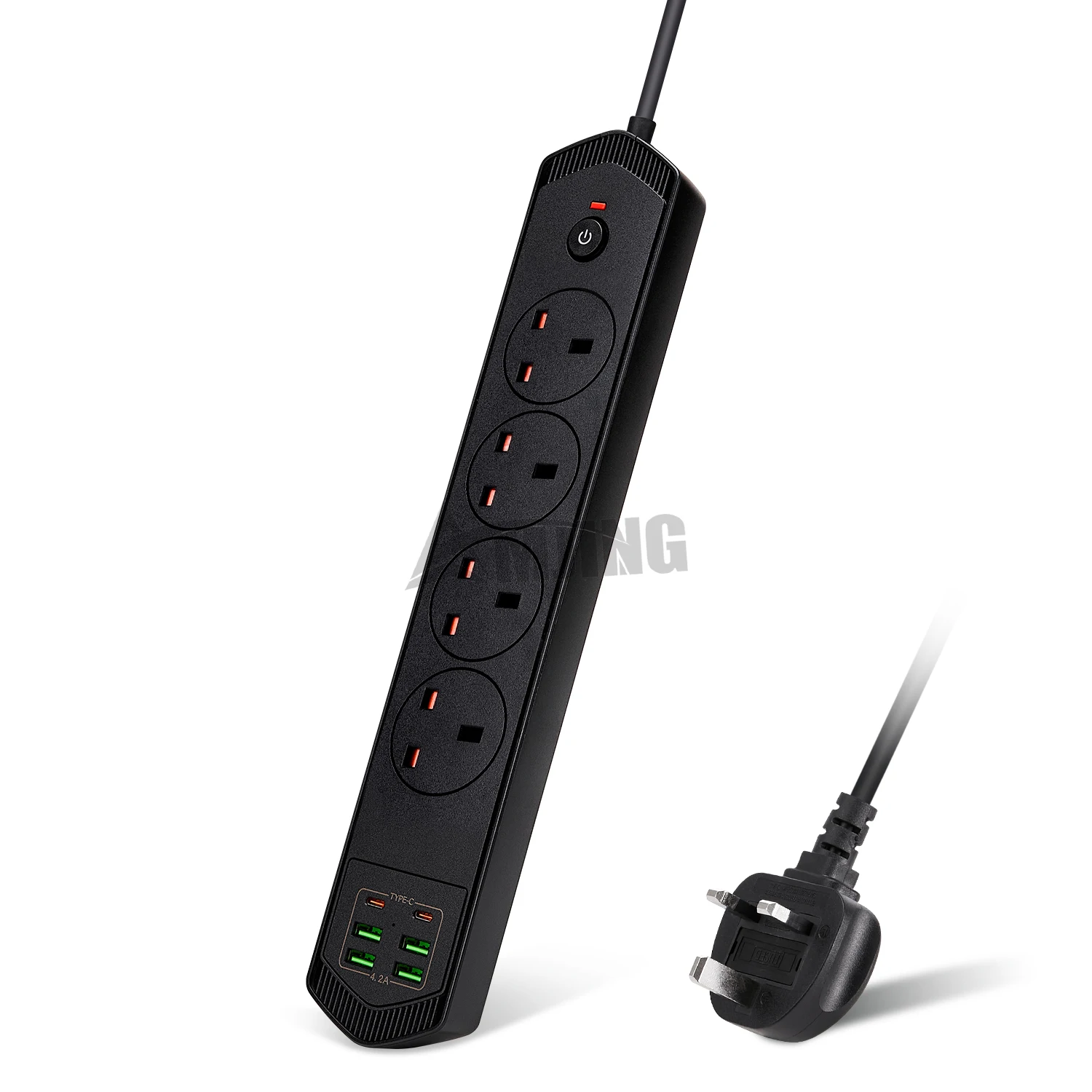 multi plug black socket fast charging electric socket outlet with usb type c