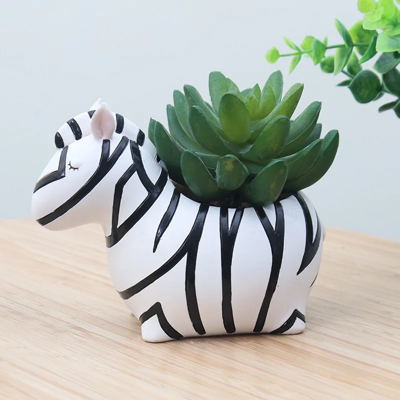 Zebra plant pots resin zebra flower pots & planters bulk flower pots