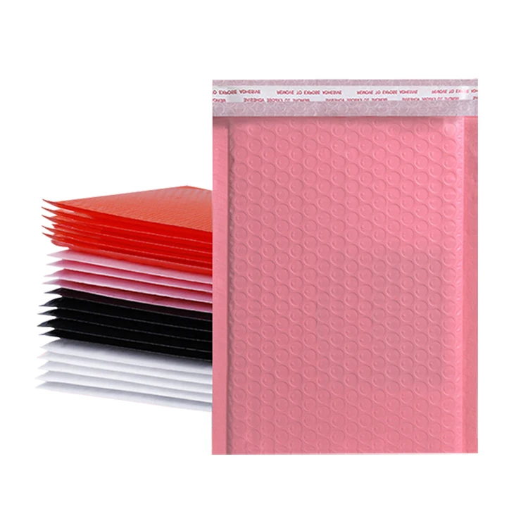 Multicolor  low quantity warehouse price printed logo glamour matte black custom poly bubble mailers