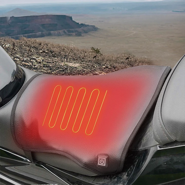 Mydays Outdoor Waterproof Anti-slip Wear-resisting PU Motorcycle Heated Seat Mat Cover with 3 levels Adjustable Temperature