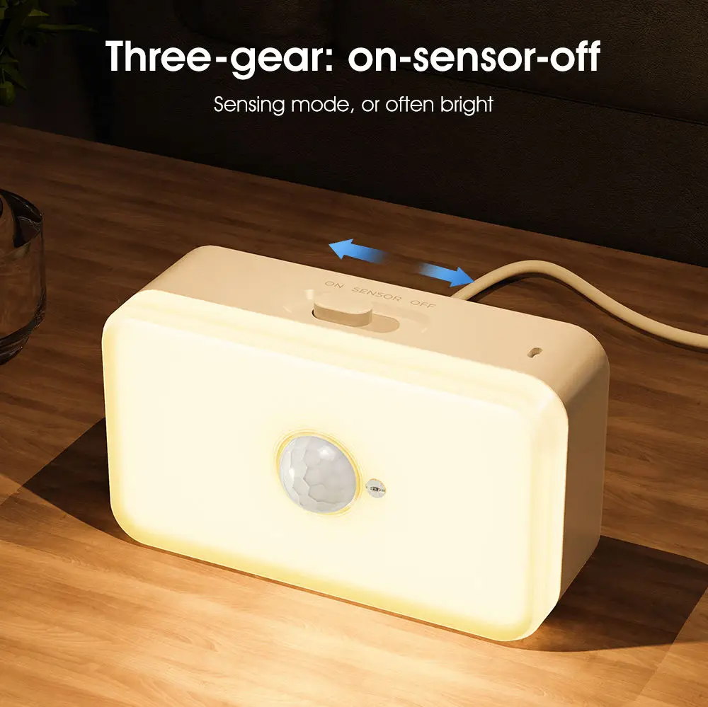 2 in 1 Type C LED PIR Human Body Motion Warm/White Night Light Motion Sensor