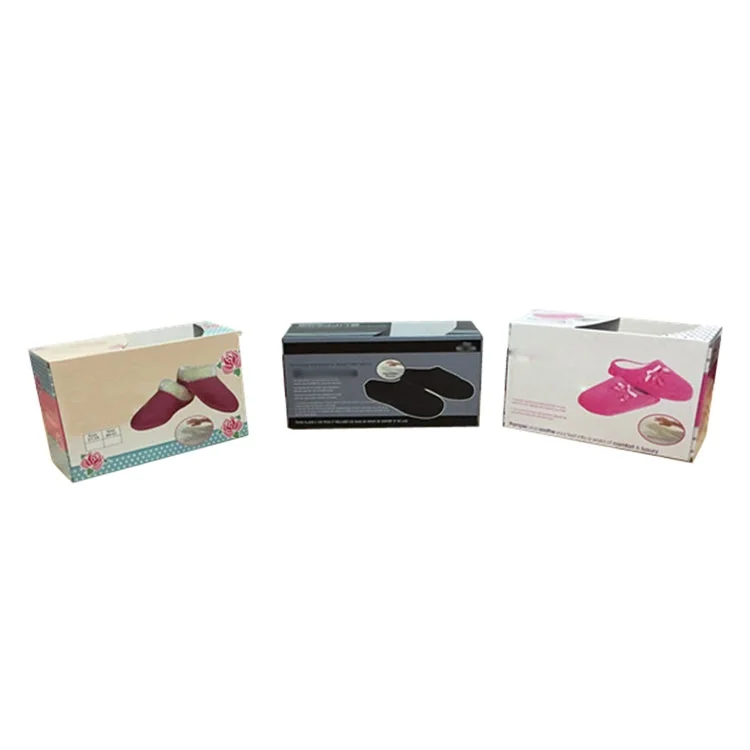 Fashion design Chinese customized printed recyclable Manufacturer  slipper Colored Corrugated Paper Shoe Box Packaging