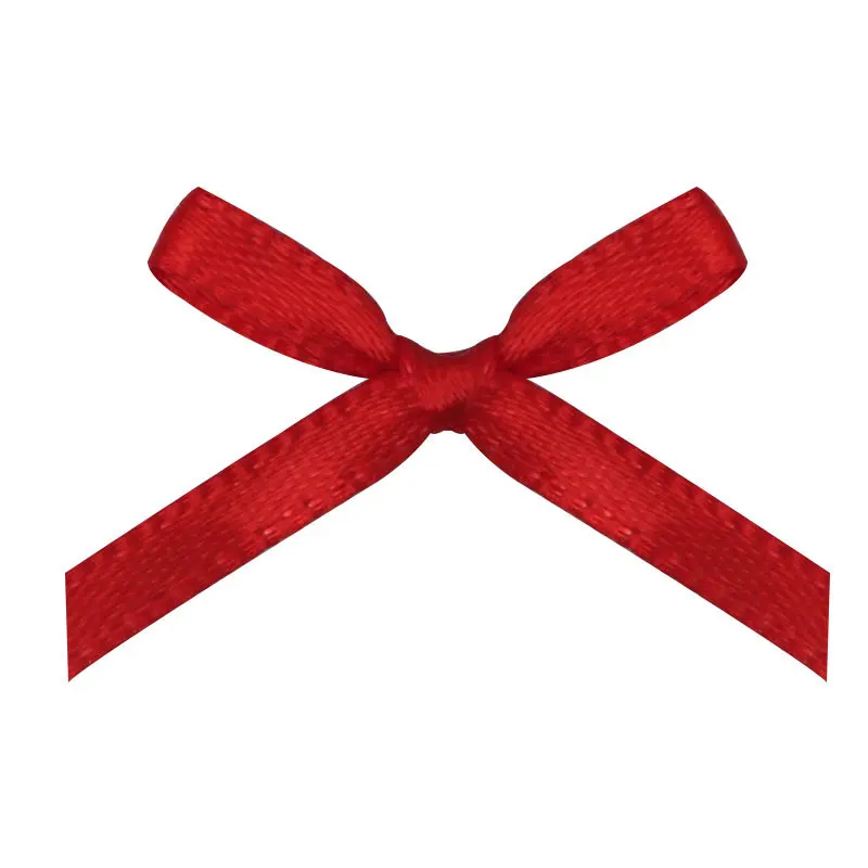 Pre made Polyester Satin Gift Ribbon bow Small Size Mini Self Adhesive Lingerie Bow For Underwear Decoration