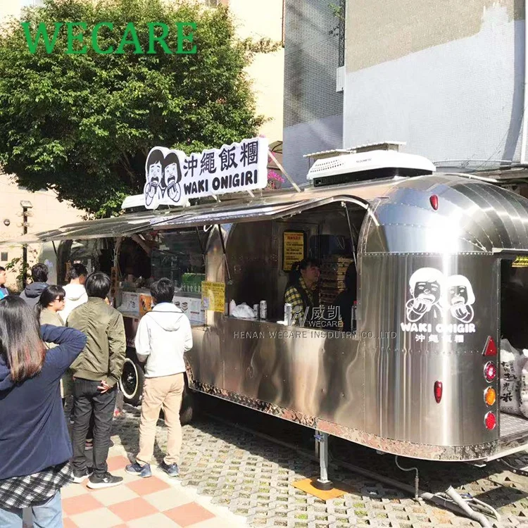 WECARE 8m Airstream Concession Trailer Mobile Kitchen Food Truck for Sale