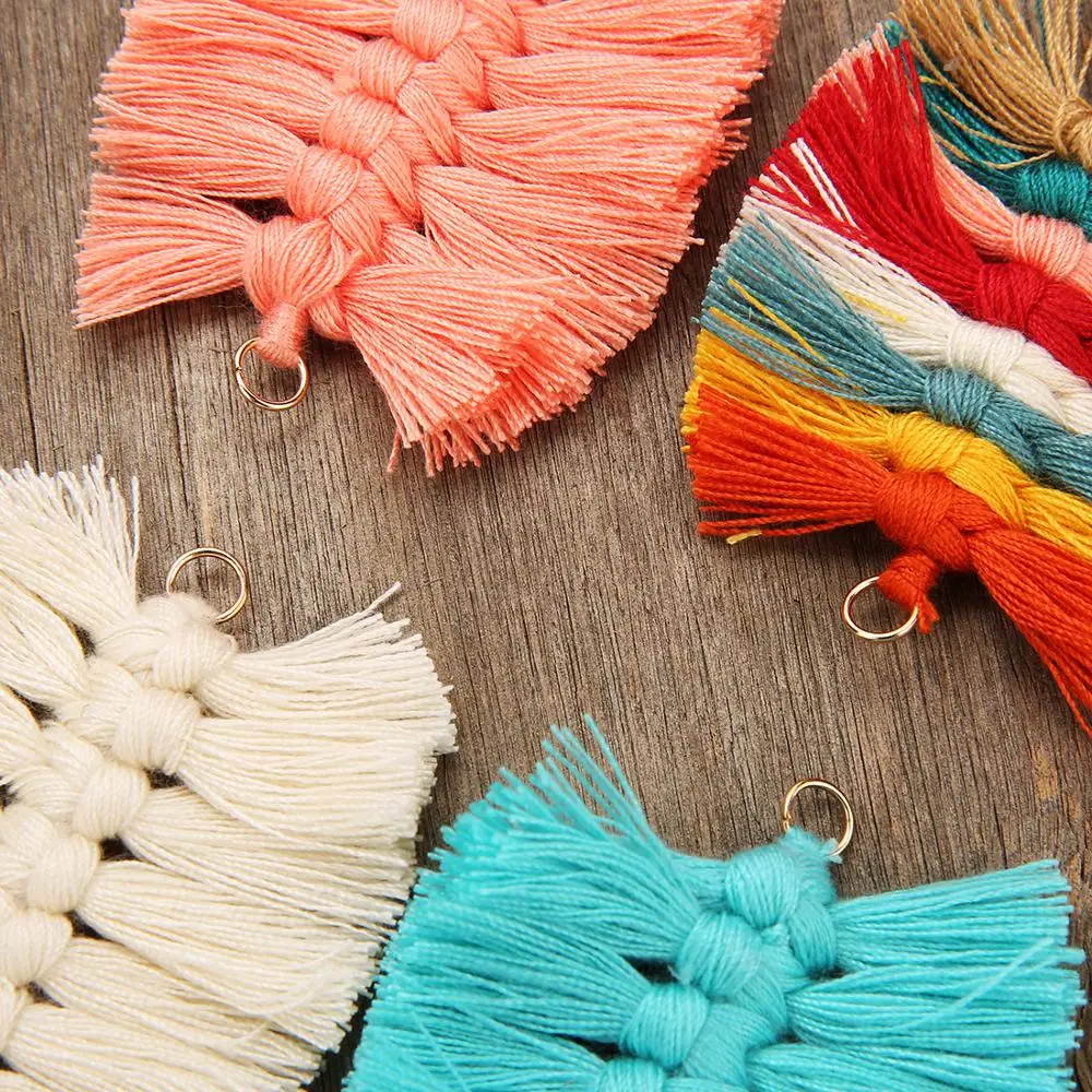 4 pcs 10*6cm Bohemian Leaves Tassel Big Earrings Accessories Earring Finding For DIY Earring Jewelry Making