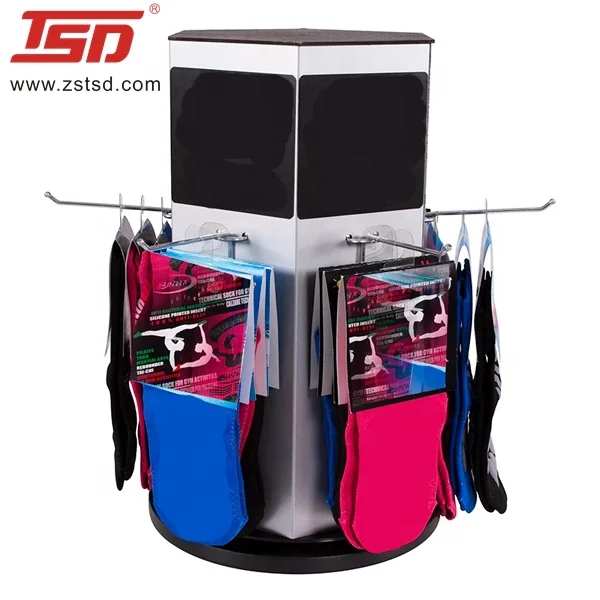 shop double sided wooden hanging socks display rack stand, store pop display for socks