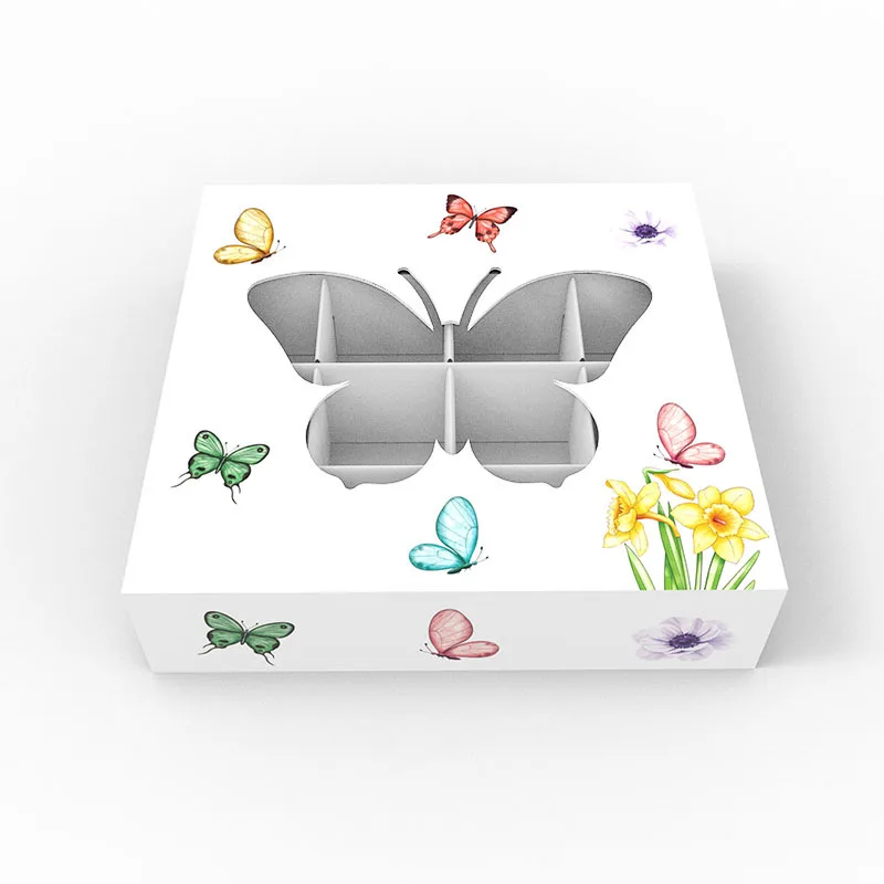 16 Cavity Square Butterfly Window Chocolate Candy Box