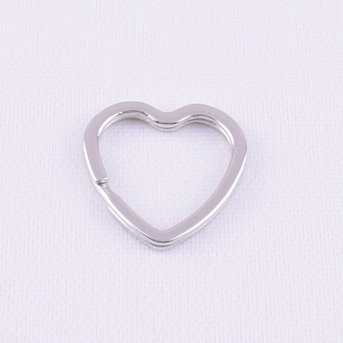 heart shape metal flat split key ring for DIY gifts key chain