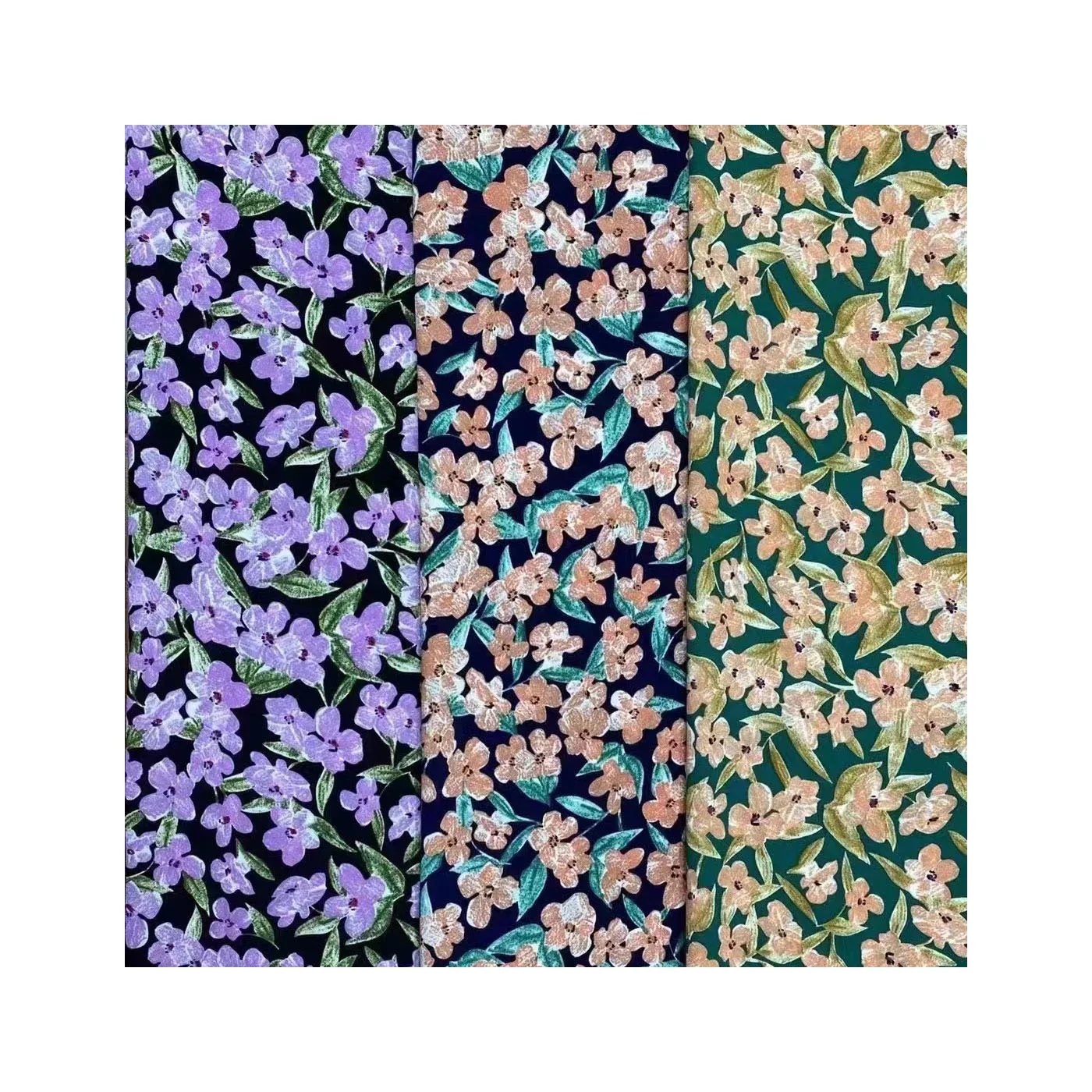 Wholesale high quality comfortable floral design polyester chiffon fabric printed for summer thin bed sheet