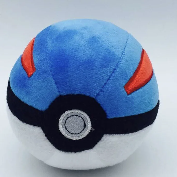 2023 Wholesale anime pokemoned plush master ball 5inch pp cotton stuffed plush pokeball for decoration