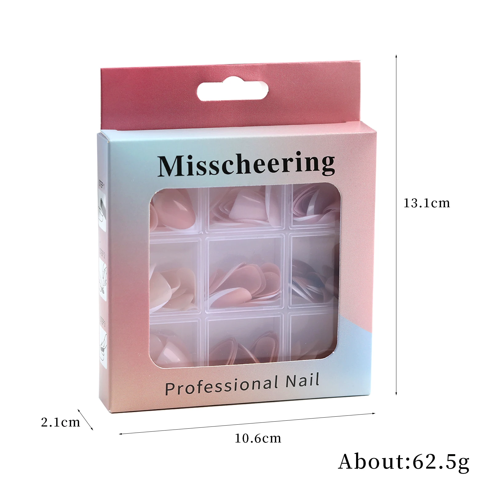 TSZS 9 Grids French Gel X Tips Press On Nails Long Almond Square Nude Pink French Toe Nail Tips Fake Nails Wholesale