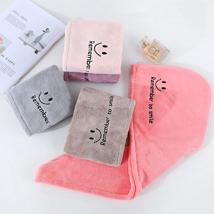 
Вышитый логотип Тюрбан Твист под заказ полотенце для волос из микрофибры 