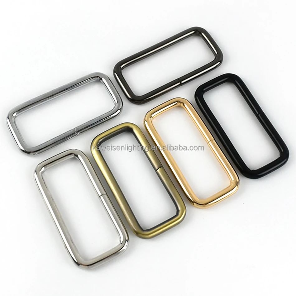 Square Ring Buckle For Webbing Garment Gold Hanging-plating 50mm Handbag Hardware Accessories Backpack Bag Strap Connector Clasp