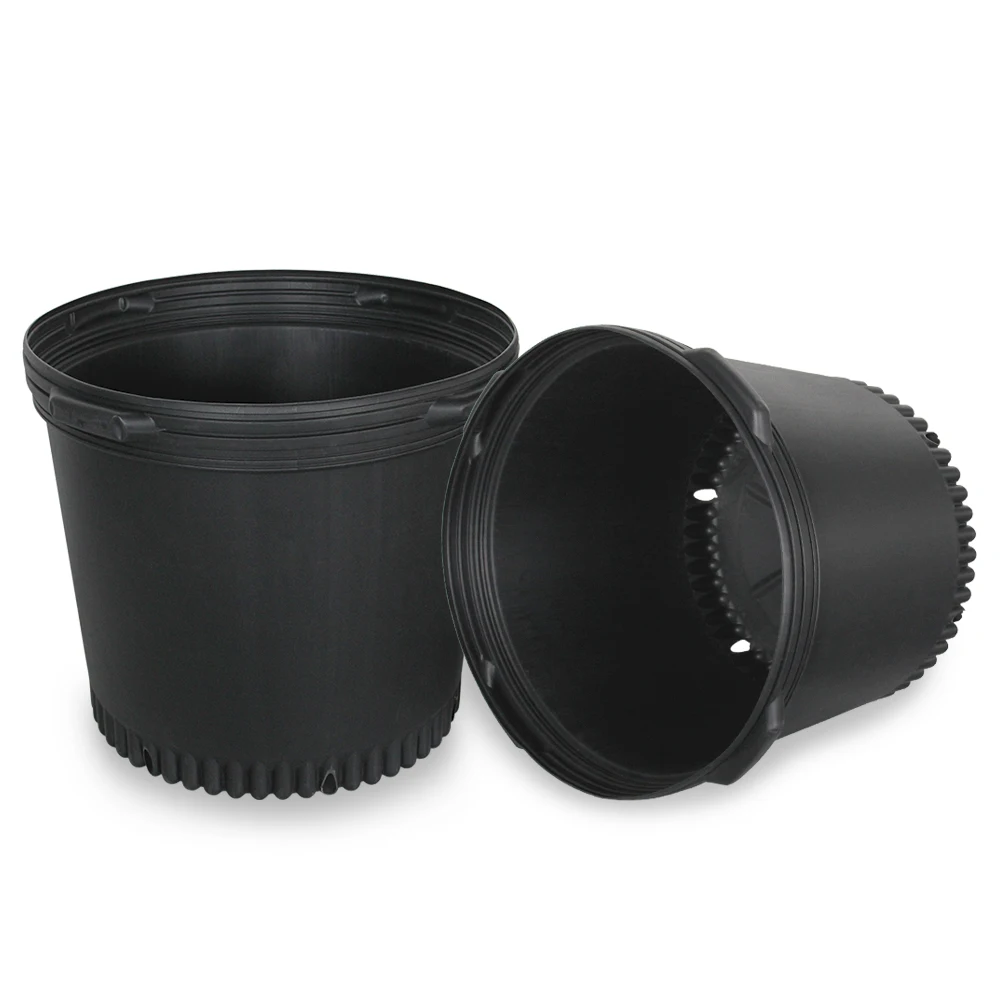 cheapest lightweight flower pot black nursery pot plastic gallon pots