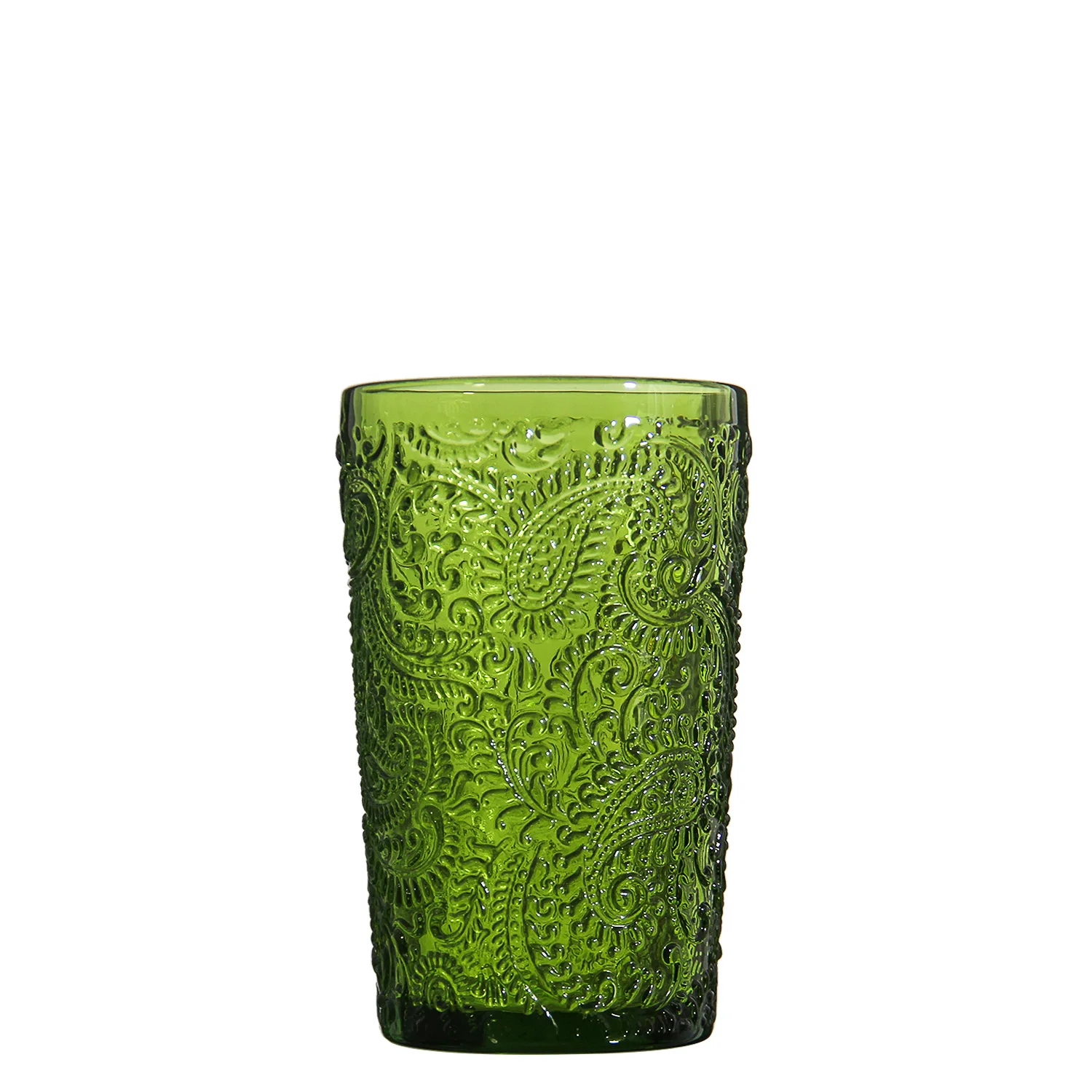 Wholesale Colored Drinking Red Wine Tasting Glasses Set Glass Goblets Cup Thick Goblet Glassware Green  Water Wine Glass Cups