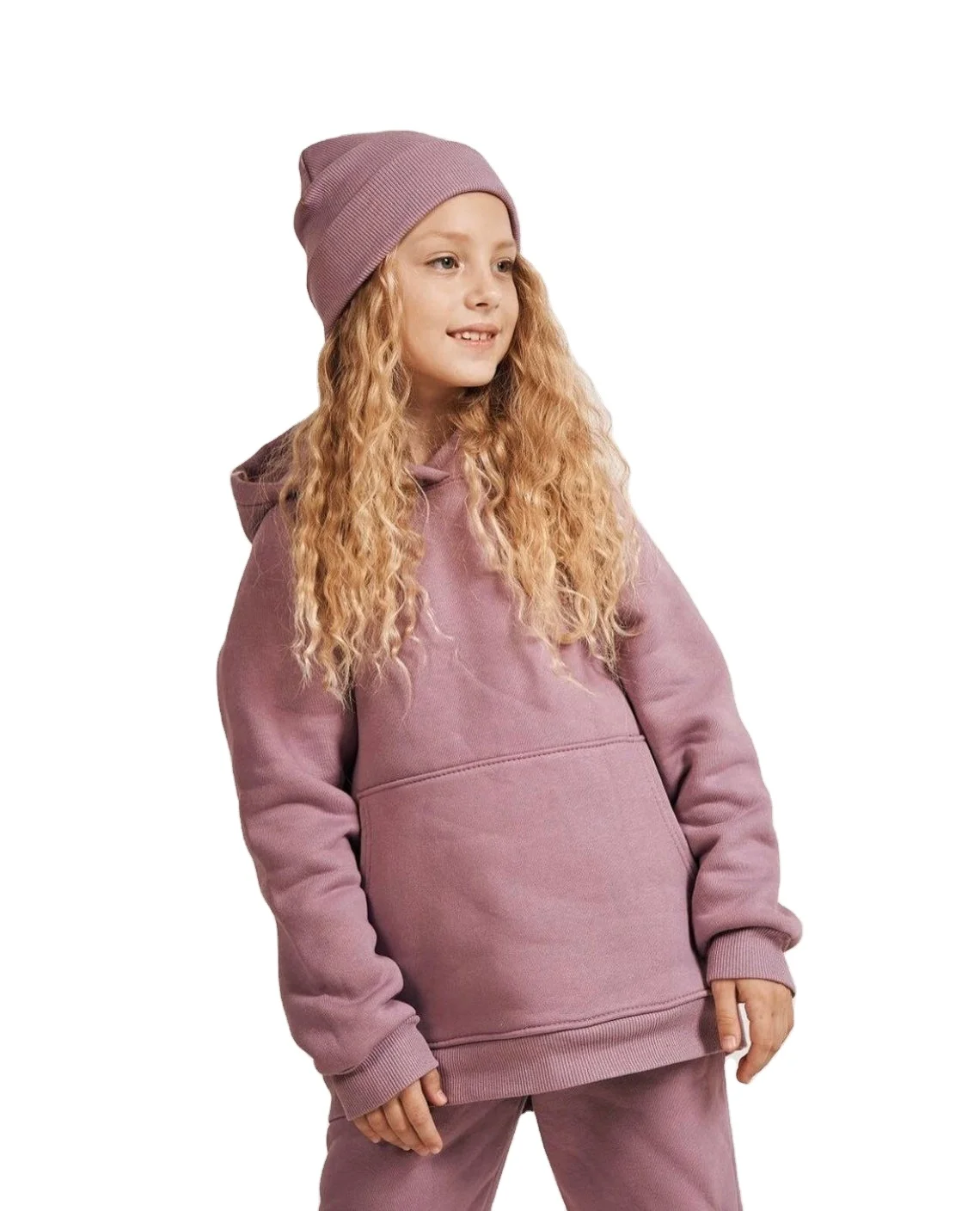 Custom Fitness Sports Women Hoodie 2 Piece Set Cotton Plain Joggers Oversize Cotton Fleece Family Matching Clothing