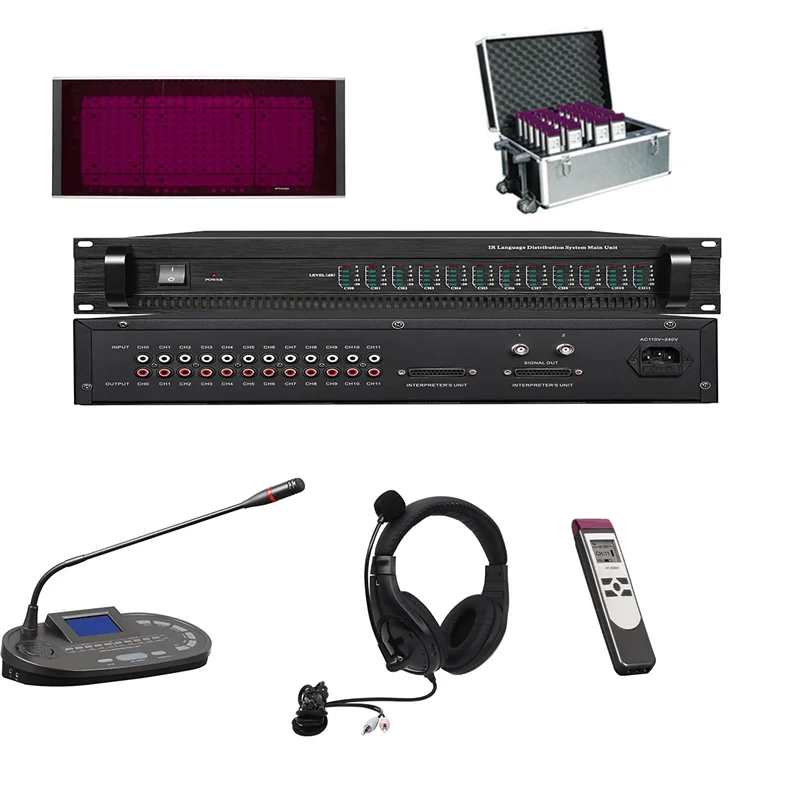 Interpreter Unit Digital Audio Simultaneous translation Interpretation System LCD Display Screen microphone