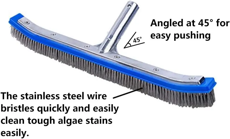 swimming pool cleaning equipment 18-Inch Heavy Duty Stainless Steel Swimming Pool Cleaning Brush