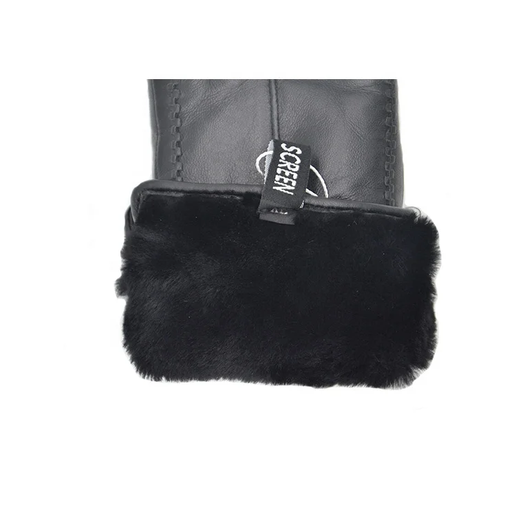 Fall & Winter Very Thick to Keep Warm Real Sheepskin Shearling lining Leather Gloves & Mitten for Women