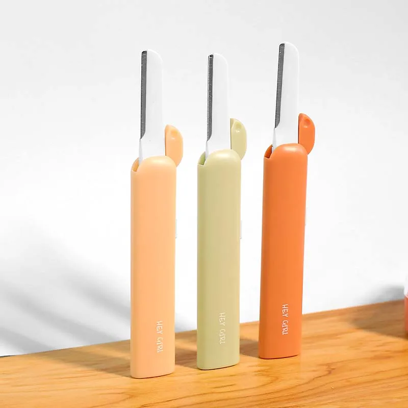 private label low MOQ Replaceable Japanese blade retractable eyebrow trimmer high quality eyebrow razor for ladies shaving