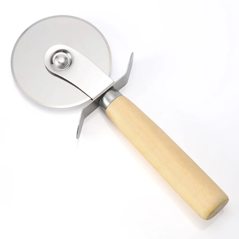 stainless steel pizza cutter wood handle pizza cutters wheels