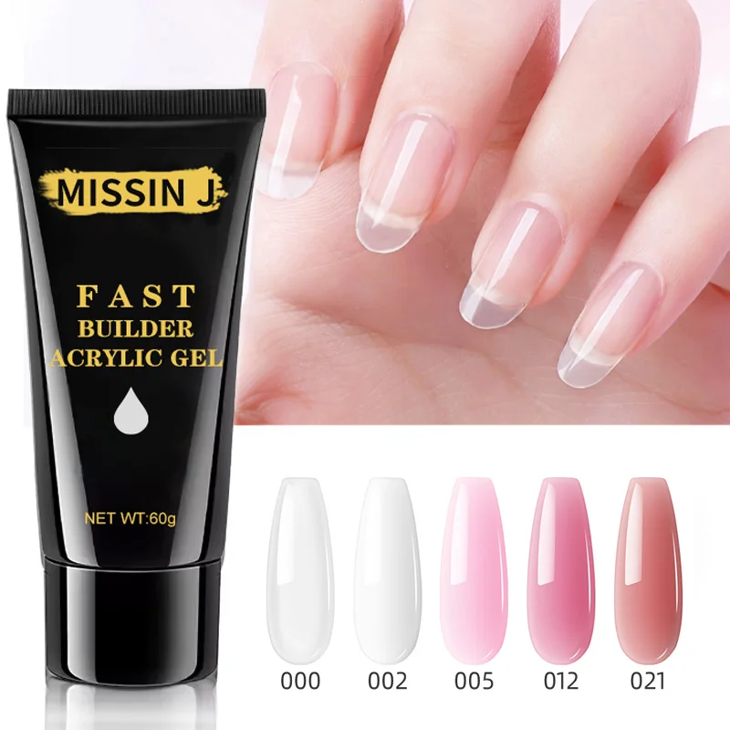 60g Poly Polish Gel Wholesale Organic Soak To Off Uv Extension Poly Acrylic Gel Professional In Tubes For Nails OEM