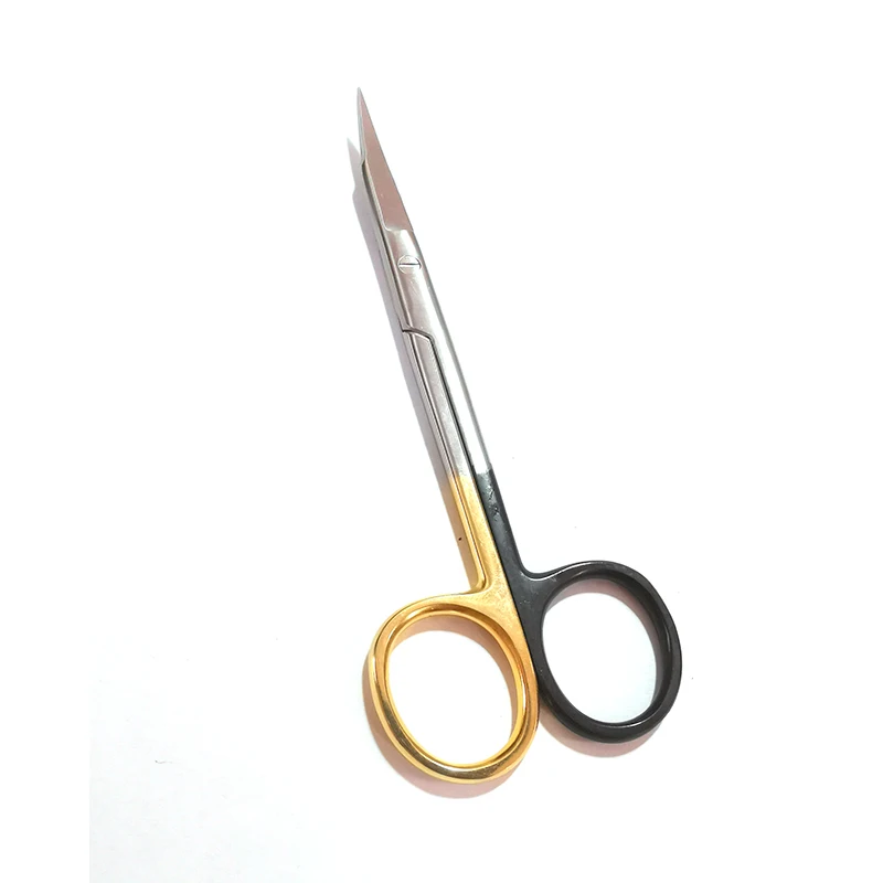 Stainless steel scisssors golden handle goldman fox Curved tungsten Carbide TC Scissor 13cm Dental Surgical Instruments