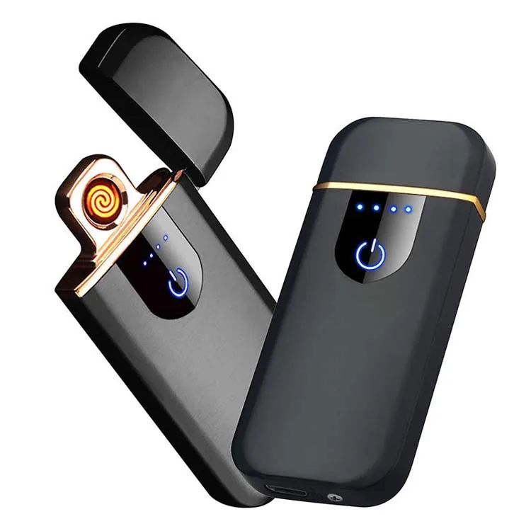 Смарт-Электрическая Зажигалка Мини-Usb перезаряжаемая сенсорная ветрозащитная беспламенная для сигарет индикатор питания подарки бойфренды
