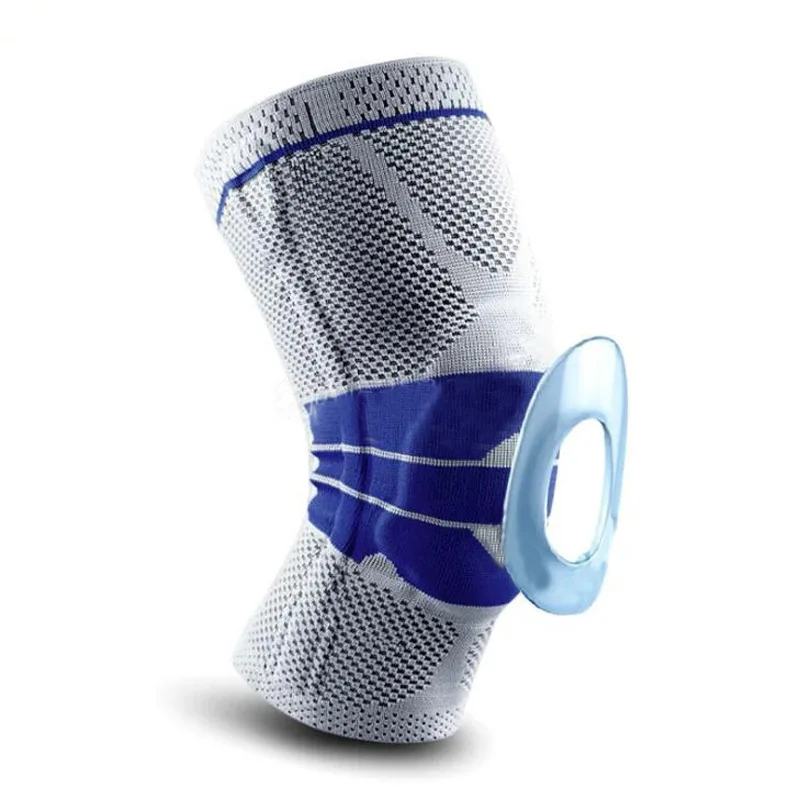 
Nylon 3D knitted Knee Lateral Brace Patella Protector Silicone Spring Knee Pads Sports Compression Sleeve Knee Support 