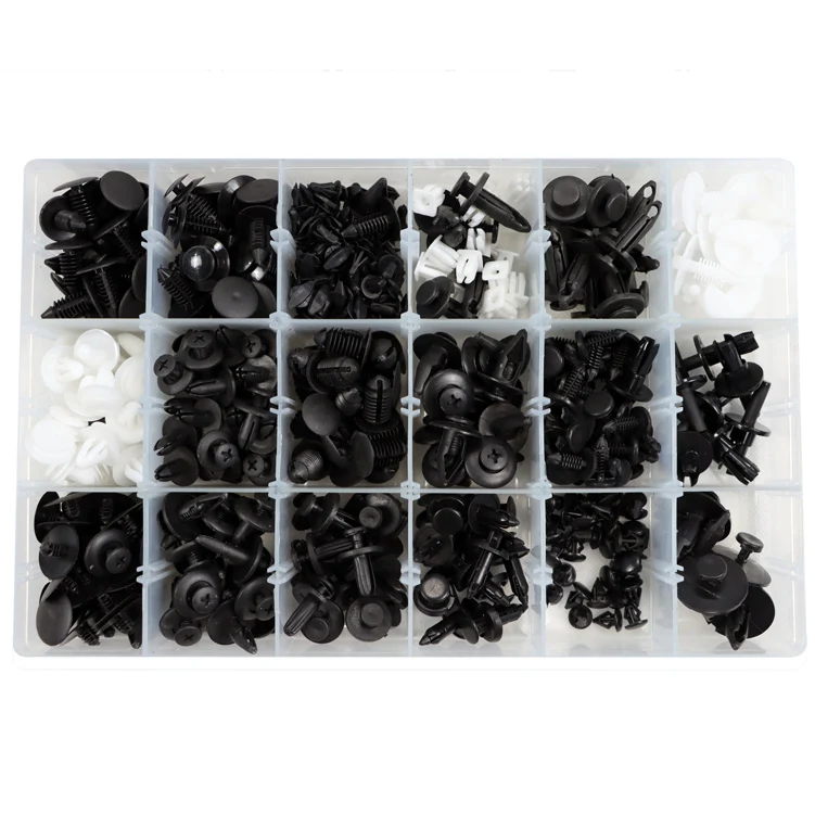 Car Retainer Clips & Plastic Fasteners Kit Fender Rivet Clips, 16 Most Popular Sizes Auto Push Pin Rivets Kit
